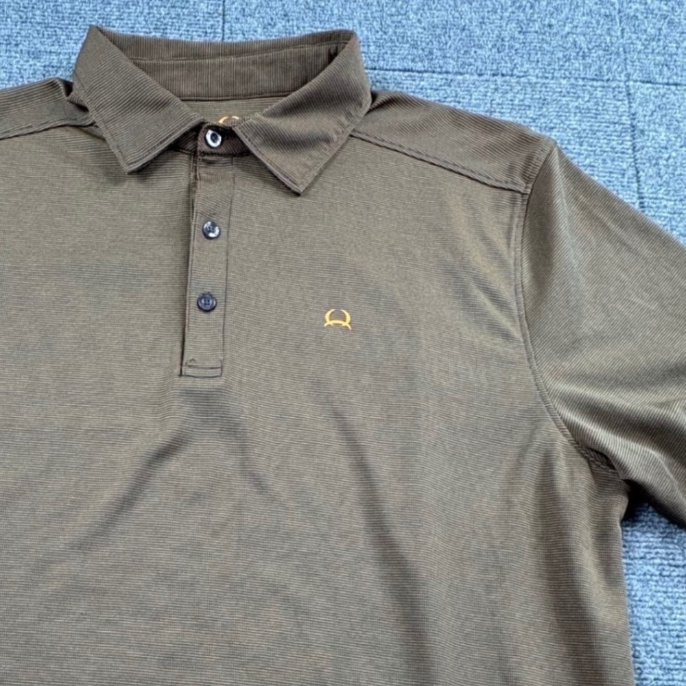 Cinch Mens XL Polo Shirt Short Sleeve Brown Orange